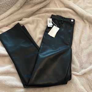 NWT WILFRED ARITZIA MELINA BLACK VEGAN LEATHER PANTS